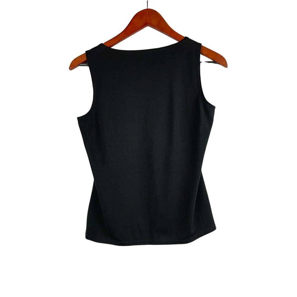Black Sleeveless Square Neck Top Womens S - Picture 2 of 3